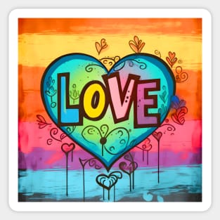 LGBTQ+ Gay Pride Month: Love No. 2 on a Dark Background Sticker